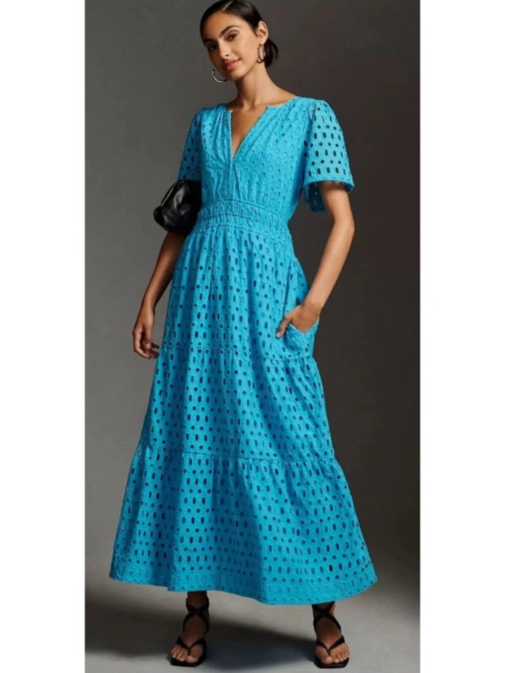Anthropologie Somerset Maxi Dress Eyelet Edition Sz Small